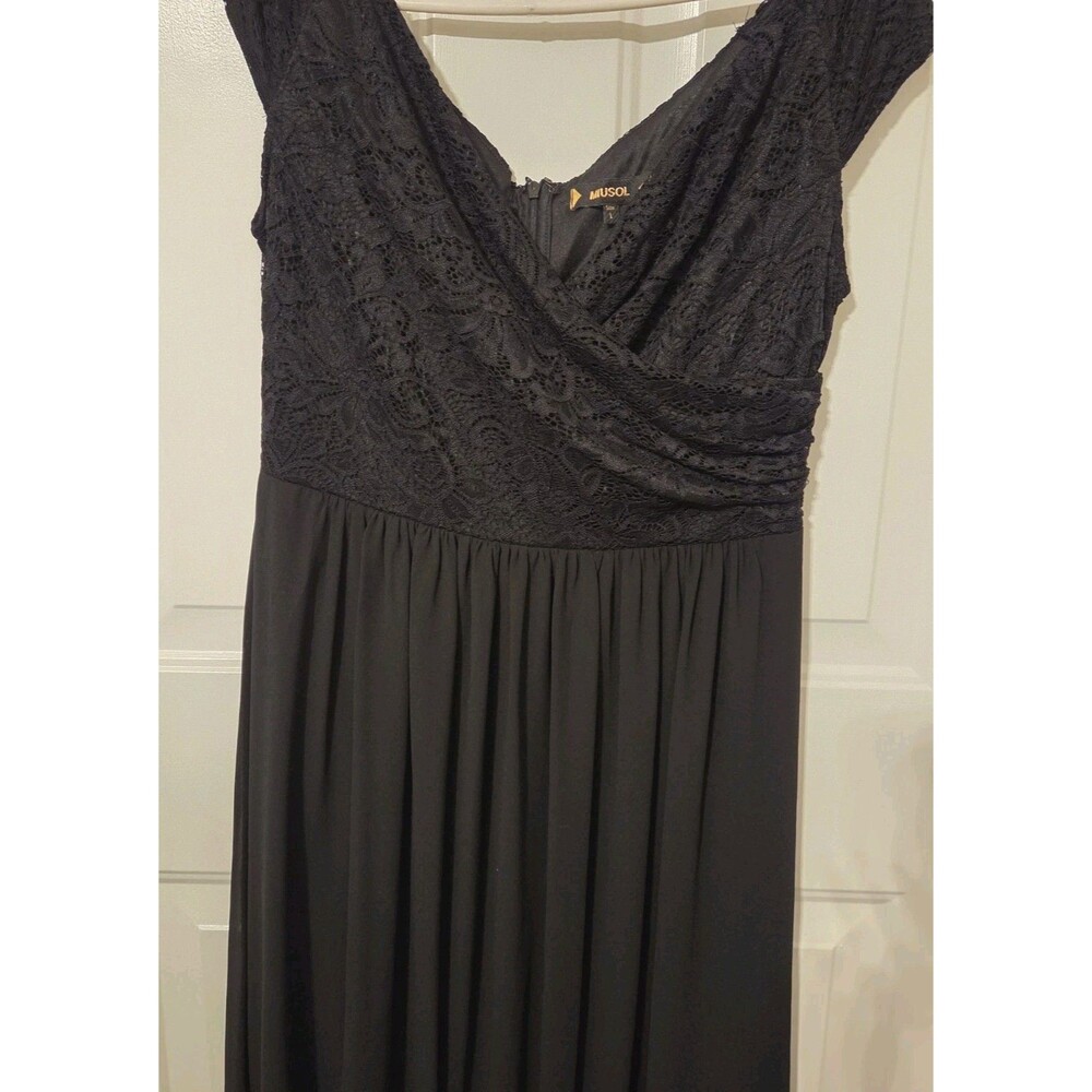 Miusol black lace chiffon maxi dress - Size L